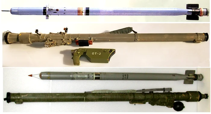 9K38 Igla MANPADS SA-18 (sus) comparativ cu SA-16 (jos) foto:Ukrainian Military Center via  wikipedi