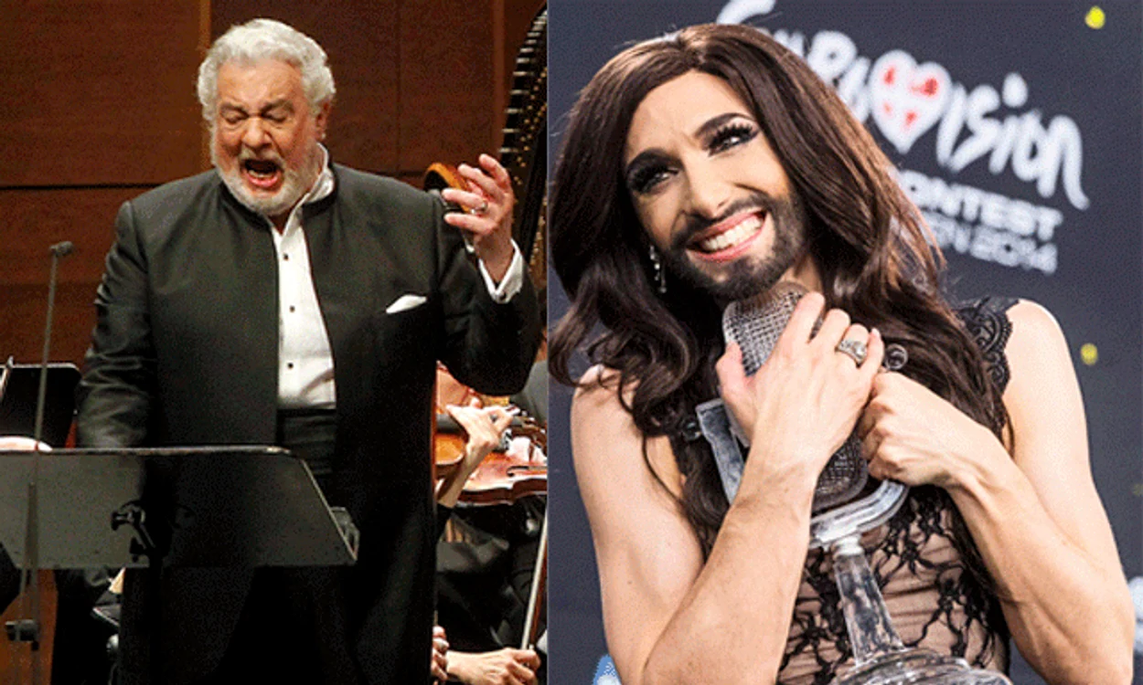 
    Pe 17 mai, tenorul Placido Domingo ar fi trebuit să cânte cu Conchita Wurstfoto: larepublica.pe  