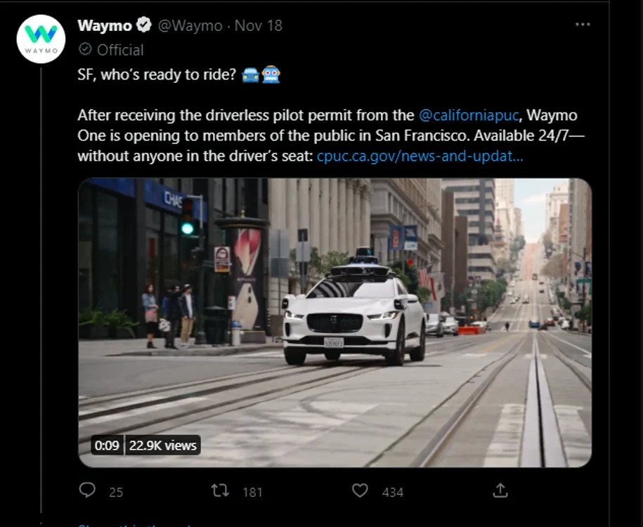 Captură Waymo / Twitter