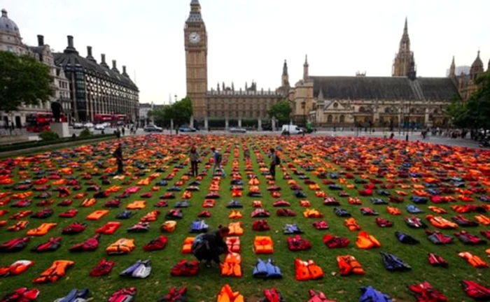 Protestul a avut ca scop sensibilizarea opiniei publice, cu privire la criza refugiațilorFoto: Twitter