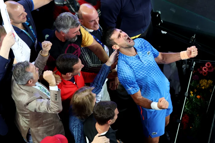 Djokovici, descătușat după marea victorie de la Australian Open. Foto Getty Images