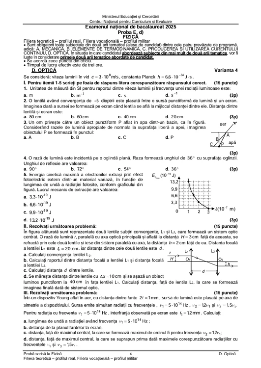Bacalaureat 2025 - sesiunea de toamnă. Elevii au susținut proba la alegere a profilului. Subiecte și bareme de corectare 35 image