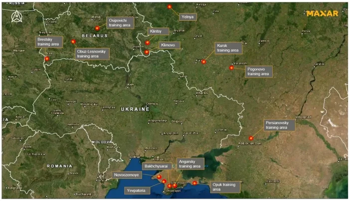 Forţe militare ruseşti au înconjurat practic Ucraina, pe fondul temerilor de o invazie. Sursa: Business Insider.