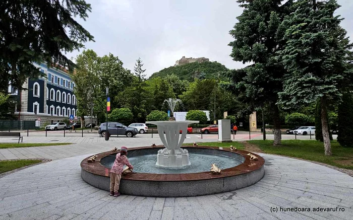 Fântâna cu broaște din Deva riscă să se umple cu monede. Foto: Daniel Guță. ADEVĂRUL