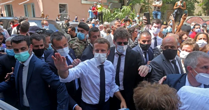 Preşedintele Franţei, Emmanuel Macron, la Beirut