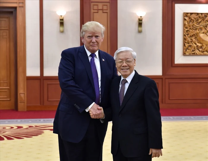 Preşedintele SUA, Donald Trump şi omologul său vietnamez Nguyen Phu Trong