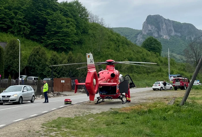 A fost chemat și un elicopter SMURD FOTO Adrian Bucur