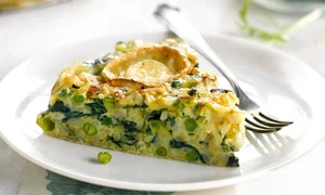 Rice,pea and goat's cheese quiche jpeg