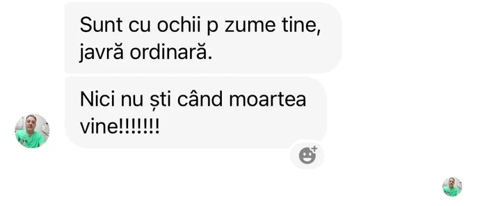 Mesajul primit de Dragoș Pîslaru. FOTO Facebook.