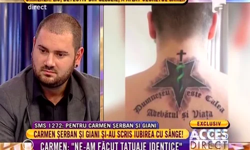 Giani are acum pe spate acelaşi tatuaj ca şi iubita sa jpeg
