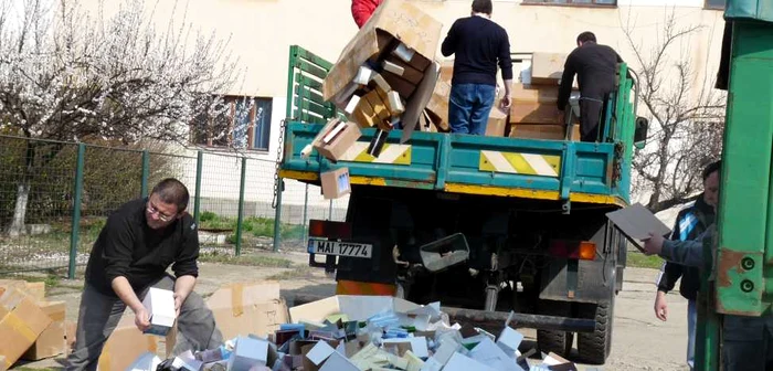 Produsele contrafăcute sunt distruse într-un loc special amenajat aparţinând IJPF Giurgiu