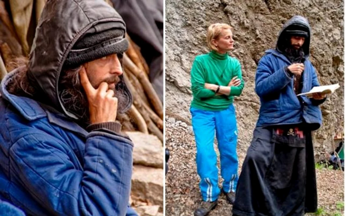 Sihastrul Antonie a vieţuit trei decenii într-o grotă din Muntele Basarab - Căpăţânii - Vâlcea comunicând în scris cu turiştii Foto colaj Dinu Boghez
