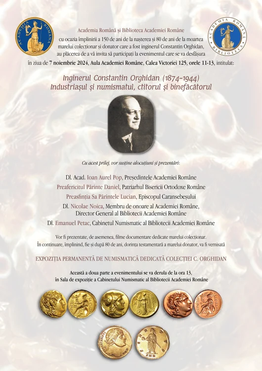 Inaugurarea expoziției permanente de numismatică dedicată colecției Constantin Orghidan