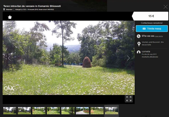 Pământul din Comarnic ar valora, după socotelile soților Patrichi, 24.000 €