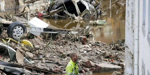 Inundatii în vestul Europei Belgia FOTO EPA-EFE