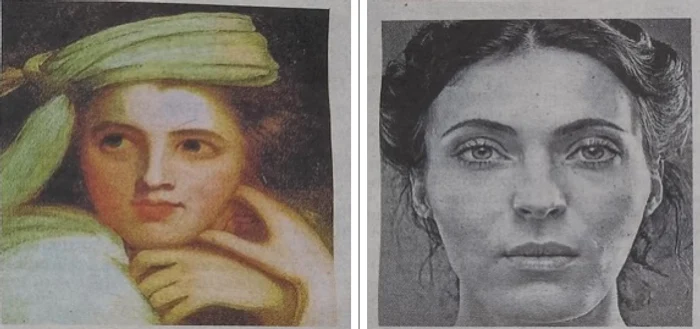 Lady Emma Hamilton. Portret făcut de Romney și imagine generată de computer în 2025