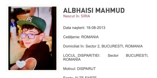 Albhaisi Mahmud copil 11 ani disparut FOTO Poliția Română