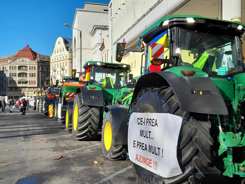 Protestul agricultorilor din centrul Timișoarei FOTO Ștefan Both