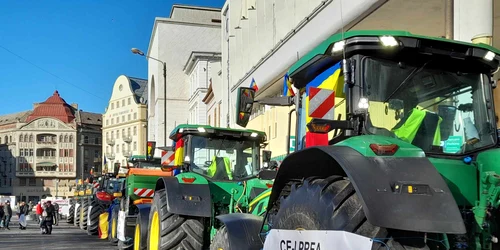 O nouă zi de proteste al agricultorilor în centrul Timișoarei FOTO Ștefan Both