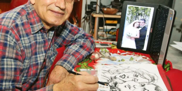 Caricaturistul constănţean Leonte Năstase realizează desene vesele pentru invitaţii la petreceri