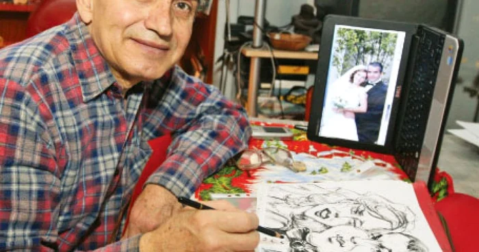 Caricaturistul constănţean Leonte Năstase realizează desene vesele pentru invitaţii la petreceri