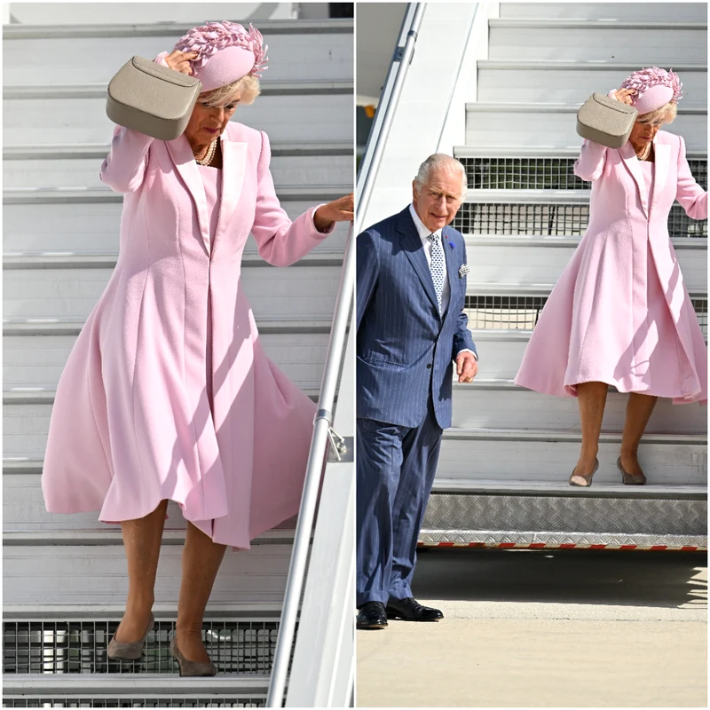 Camilla și Charles întâmpinați la aeroport de soții Macron, Getty