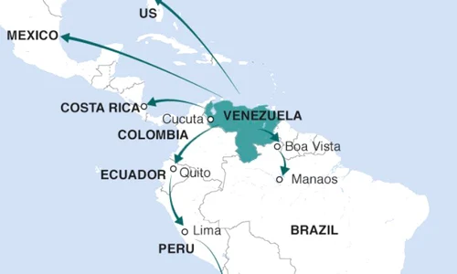 Acestea sunt rutele și destinațiile alese de refugiații din Venezuela care fug de dictatorul Nicolas Maduro png