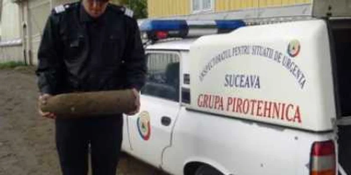 Suceava: La Arbore s-a găsit un proiectil de 40 de kilograme