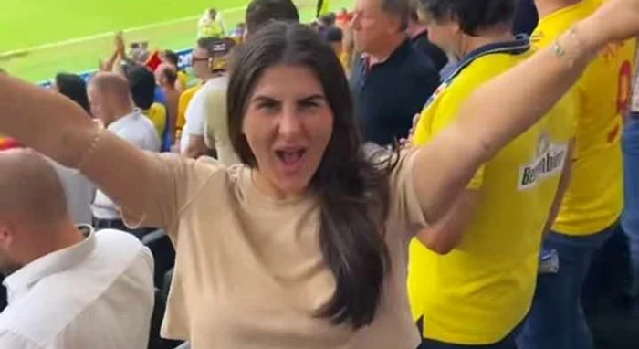 Bianca Andreescu, în tribune la România - Slovacia. FOTO: Captura X