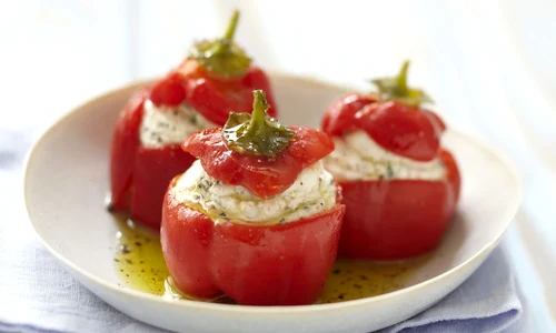 Red peppers stuffed with Fromage frais jpeg