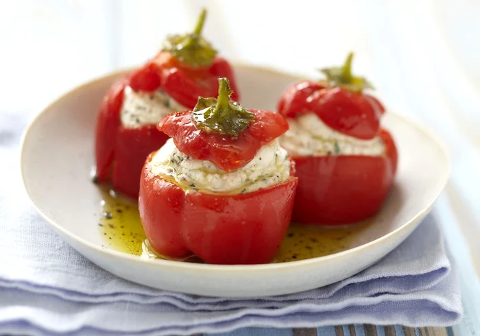 Red peppers stuffed with Fromage frais jpeg