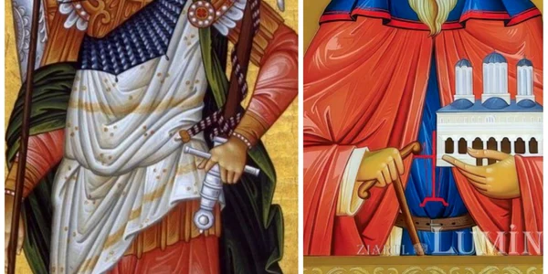 colaj sf dimitrie izvoratorul de mir si sf dimitrie cel nou basarabov ocrotitorul bucuresstiului   foto arhiepiscopia romanului si bacaului si ziarul lumina jpeg