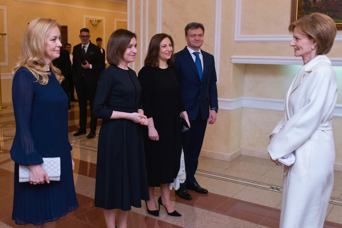 Majestatea Sa Margareta și Principele Radu la Dineul oficial de la Chișinău cu Maia Sandu. FOTO: Daniel Angelescu, Casa Majestății Sale