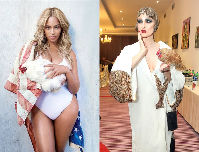 
    Beyoncé s-a fotografiat recent cu o biată găină. Iulia este prima vedetă din România care a apărut cu o înaripată în brațeFoto: Wenn / Click!  