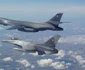 Două bombardiere strategice americane antrenamente comune deasupra României cu avioane ale Forţelor Aeriene Române FOTO MApN