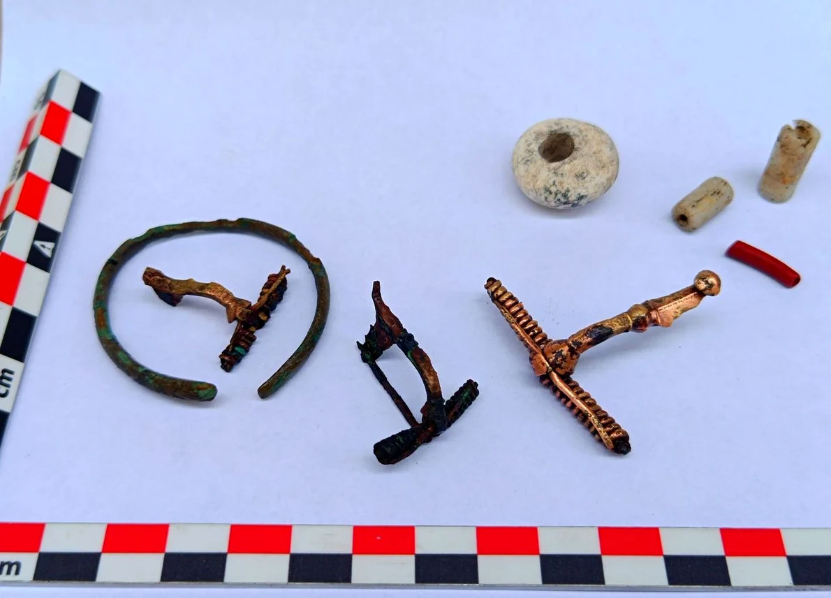 Piese de podoabă, descoperite de arheologi într-un cimitir al dacilor liberi, în apropiere de Târgu Neamț (© Facebook / Vasile Diaconu - archaeologist)