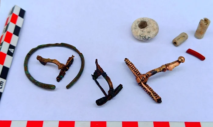 Piese de podoabă, descoperite de arheologi într-un cimitir al dacilor liberi, în apropiere de Târgu Neamț (© Facebook / Vasile Diaconu - archaeologist)