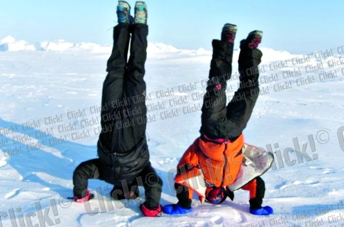 Dunca (dreapta), distracţie la Polul Nord