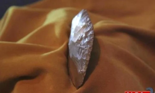 Vârf de lance vechi de peste 40 000 de ani, expus la Muzeul Naţional al Unirii din Alba Iulia jpeg