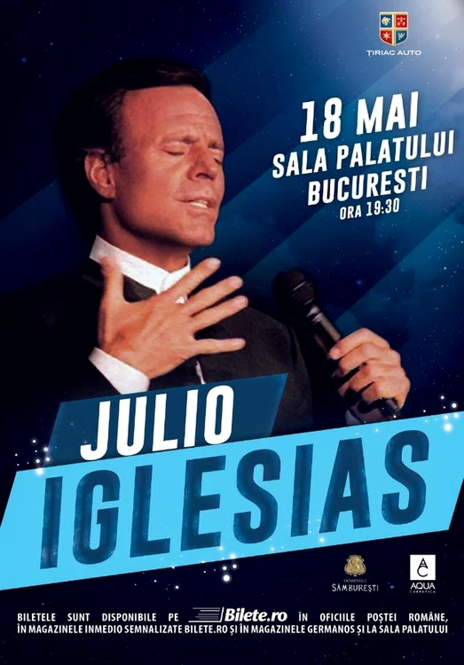 Julio Iglesias concertează pe 18 mai