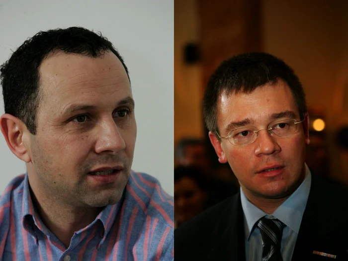 Aurelian Pavelescu (PNŢCD) şi Mihai Răzvan Ungureanu (Forţa Civică) Foto Adevărul