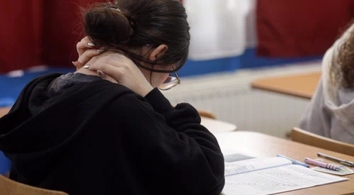 Elevă la examen - simulare evaluarea nationala - subiecte FOTO Inquam / George Călin
