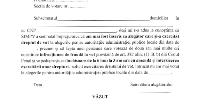 proces-verbal vot multiplu