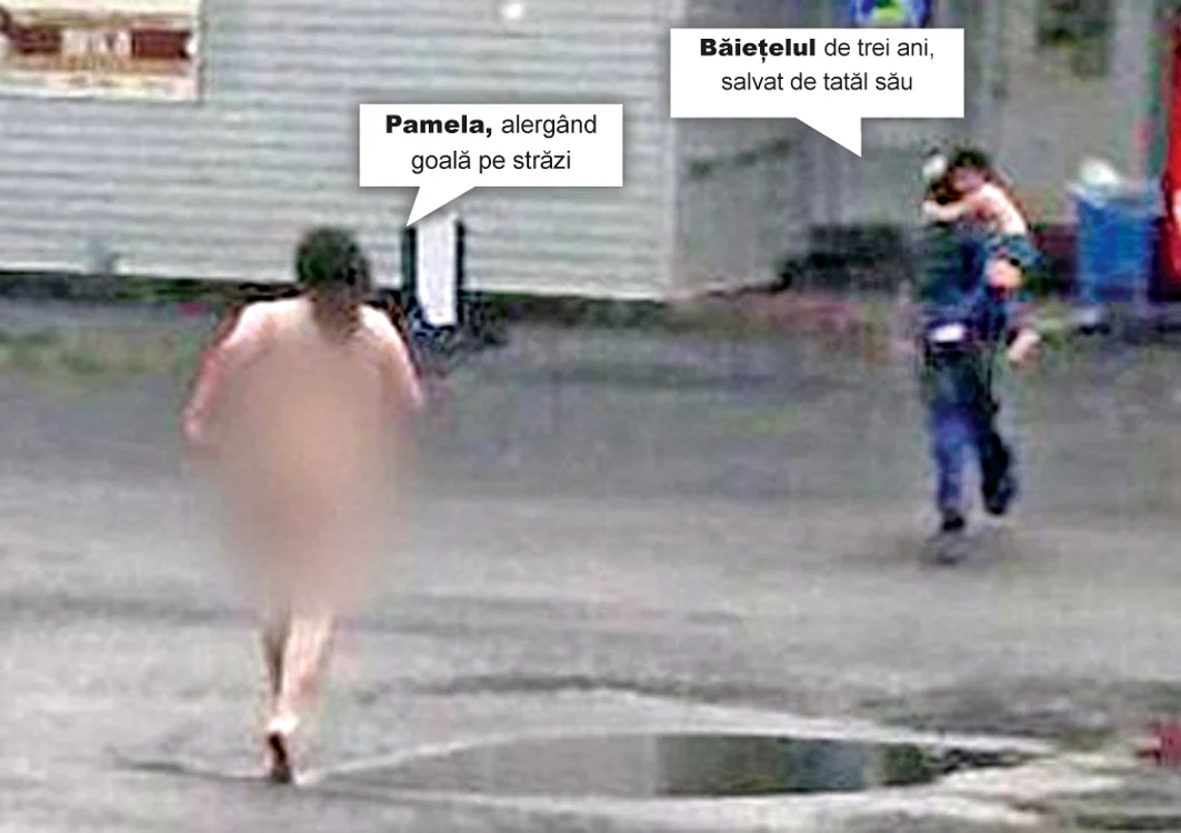 Pamela, alergând goală pe străzi