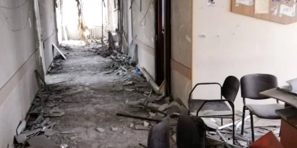 Spital atacat de ruși în Herson  Foto Twitter jpg
