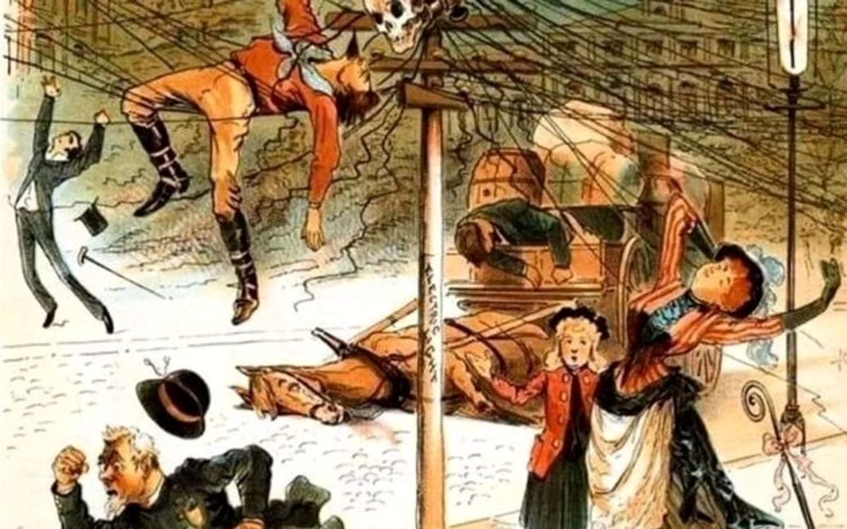Ilustraţie de epocă care arată temerile oamenilor