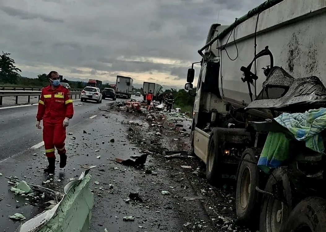 Accident pe A1 foto: ISU Giurgiu