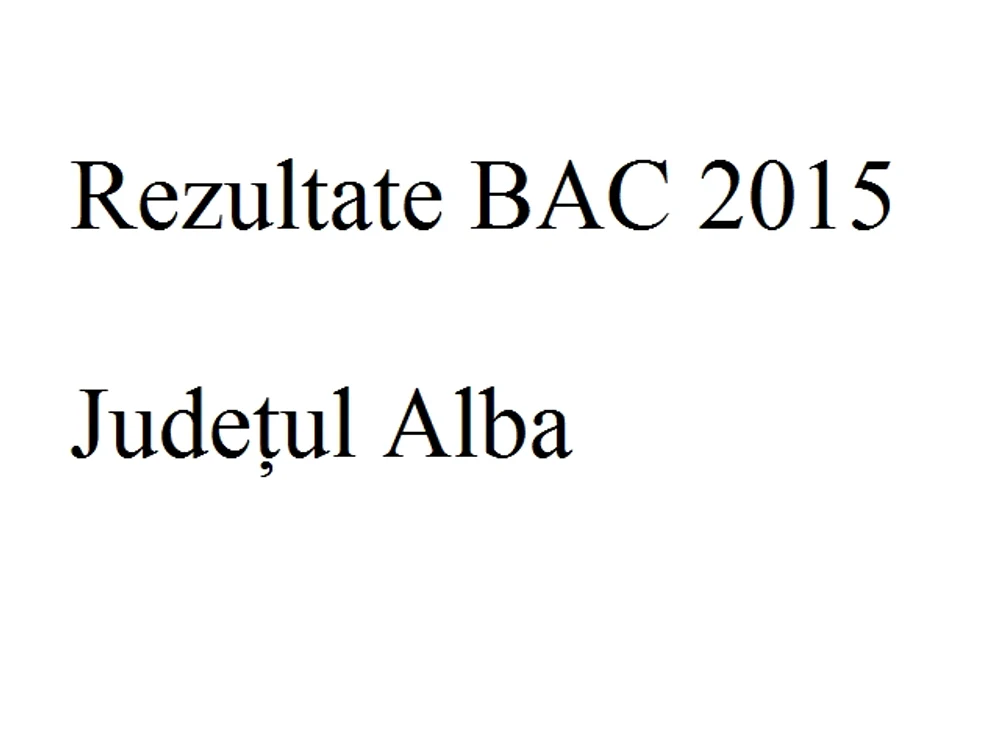 
    Rezultate Bac 2015 județul Albafoto: click.ro  