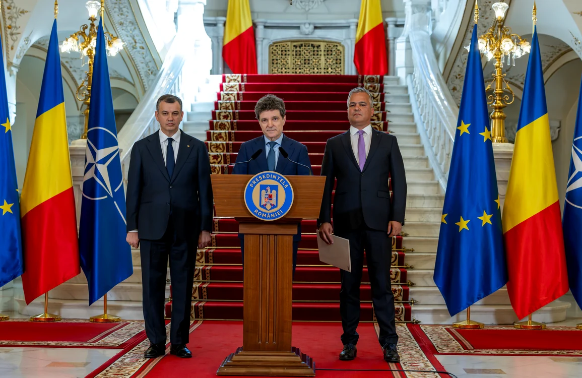 Președintele Nicușor Dan, alături de Eugen Tomac și Adrian Veștea, la Palatul Cotroceni