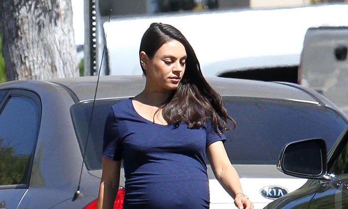 Pregnant Mila Kunis Out With Her Daughter In Los Angeles jpeg